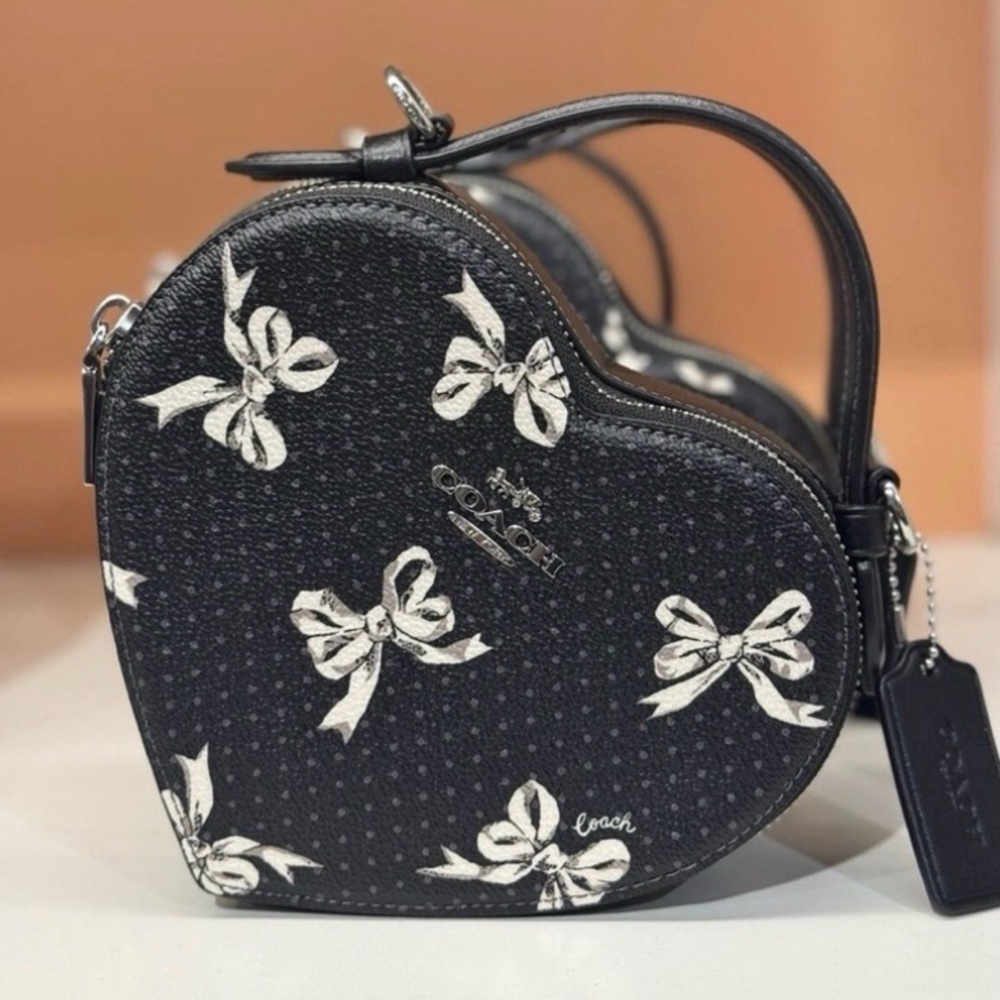 Coach Heart Mini Crossbody Bag with Bow Print - NWT $350 MSRP